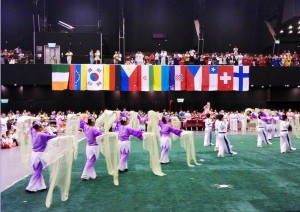 Церемония открытия 9-го международного чемпионата по ушу в Гонконге.